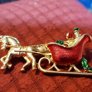 Christmas Brooche sleigh ride